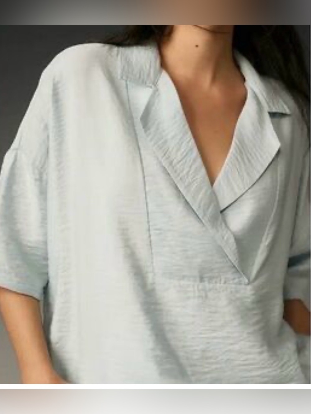 Anthropologie Women’s Dylon Wide Placket Short Sleeve Top Mint Green Large